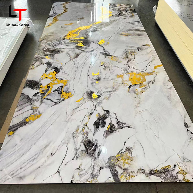 Pannello UV in PVC impermeabile 1220 × 2440 mm 3 mm per la decorazione di pannelli murali interni con finitura lucida per decorazioni di design per uffici domestici