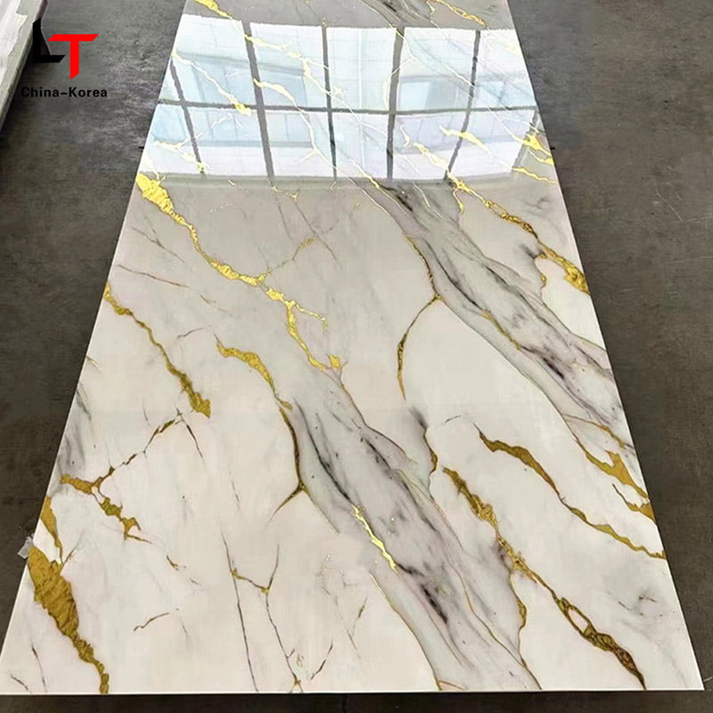 Pannello UV in PVC impermeabile 1220 × 2440 mm 3 mm per la decorazione di pannelli murali interni con finitura lucida per decorazioni di design per uffici domestici