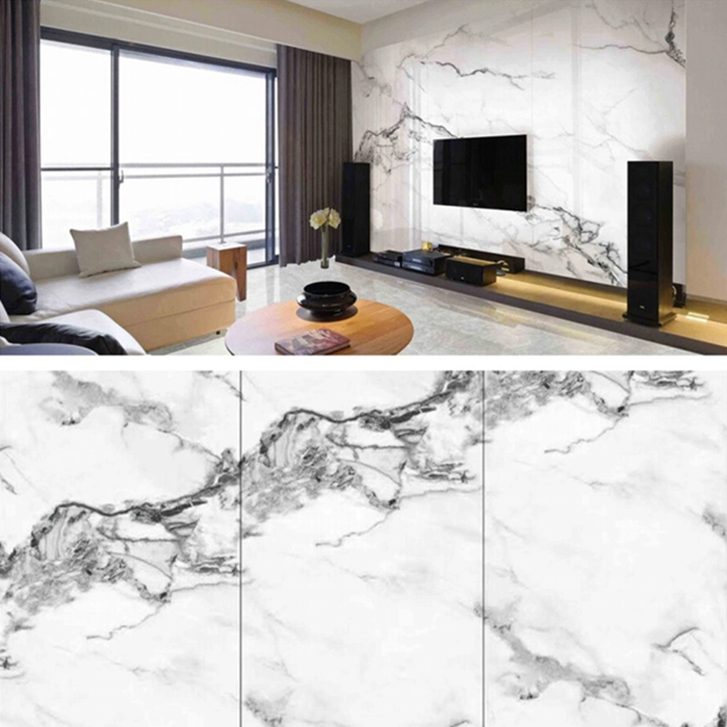 Lastra di marmo in PVC rivestito UV da 1220 × 2800 mm per mobili e mobili Pannello a parete in plastica laminata con decorazione leggera e durevole