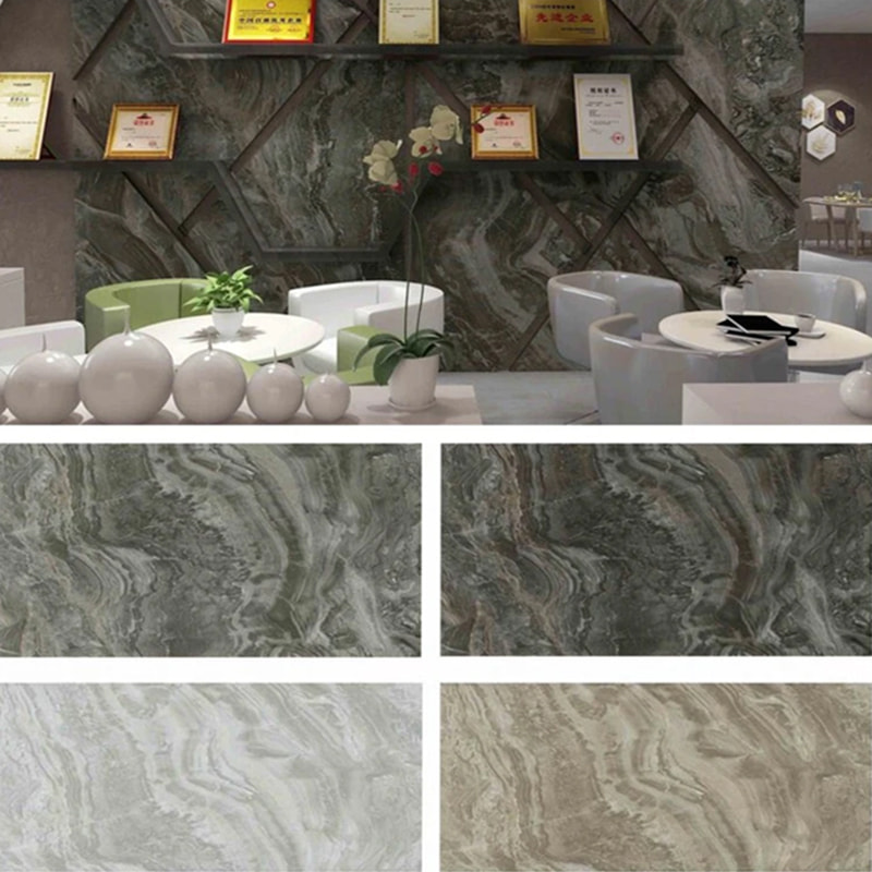 Pannello murale SPC da 1220 mm × 2440 mm Pannello murale per bagno Pannelli decorativi UV interni ecologici impermeabili e ignifughi