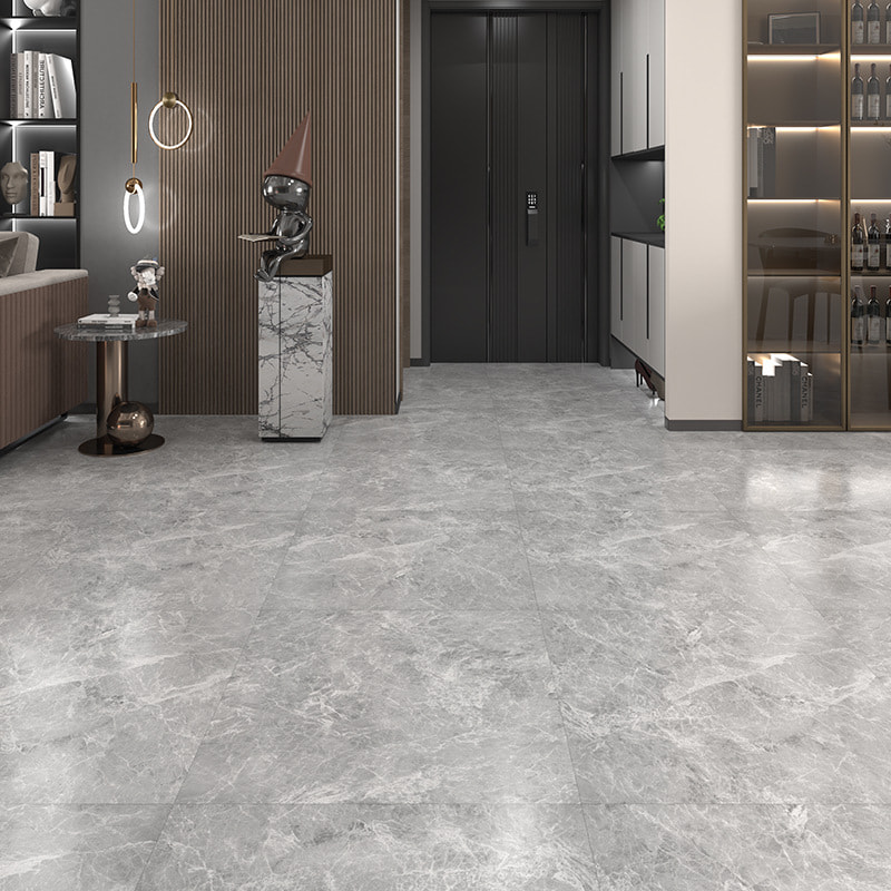 Marmo bianco e nero Grano di legno Nucleo rigido Interlock Click Lock Vinile Plancia Pavimento Piso PVC Interno Click Piso SPC Pavimentazione